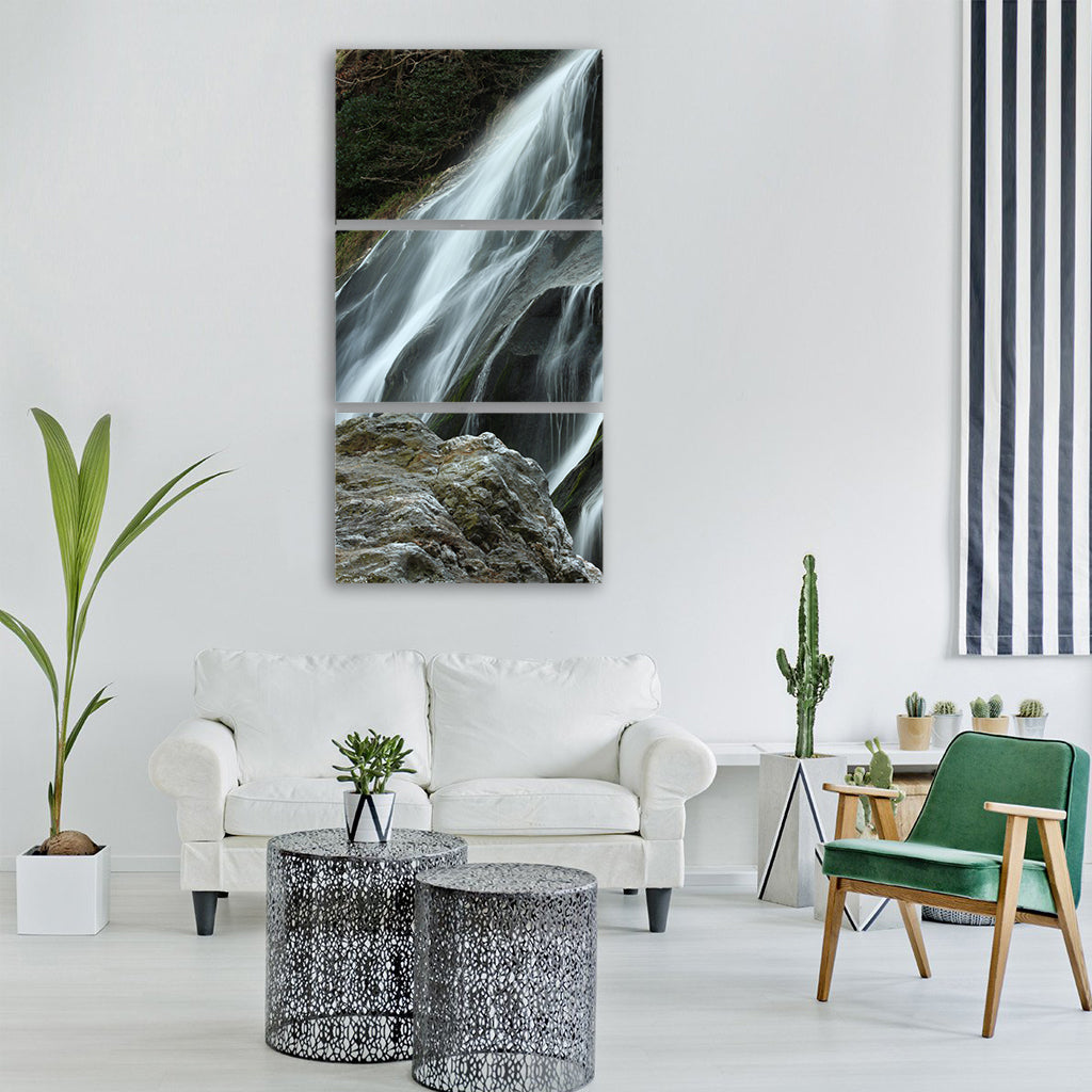 powerscourt waterfall water outdoor Vertical Canvas Wall Art