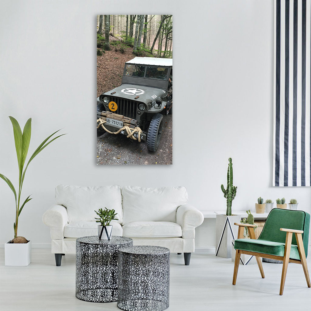 reenactment military vehicles Vertical Canvas Wall Art