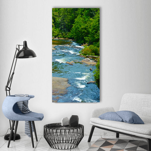 River forest water dupont Vertical Canvas Wall Art