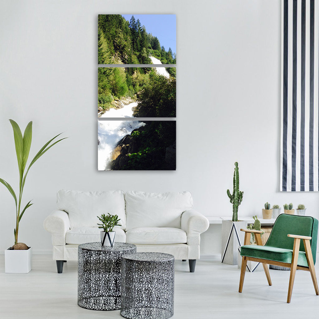 river ötztal tyrol forest nature Vertical Canvas Wall Art