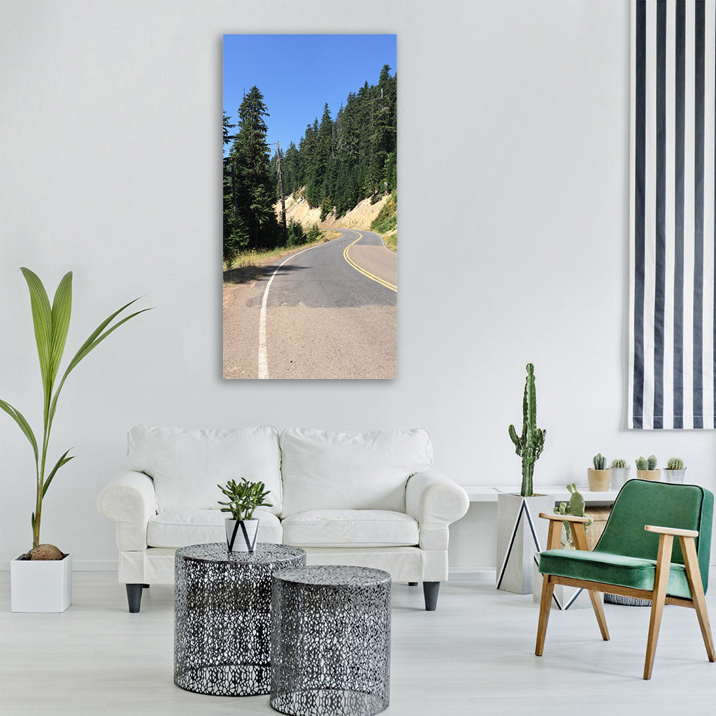 road national forest forest Vertical Canvas Wall Art