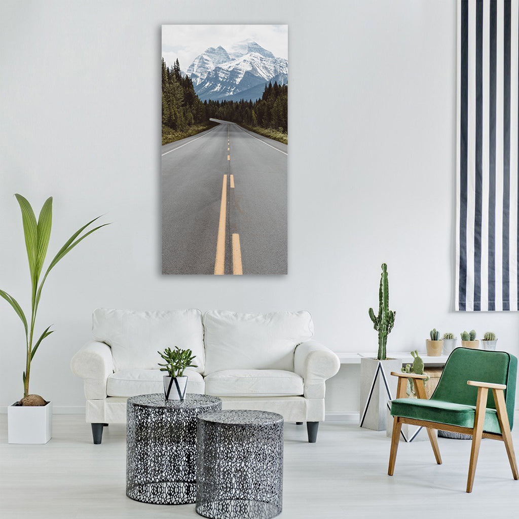 road roadtrip travel journey Vertical Canvas Wall Art