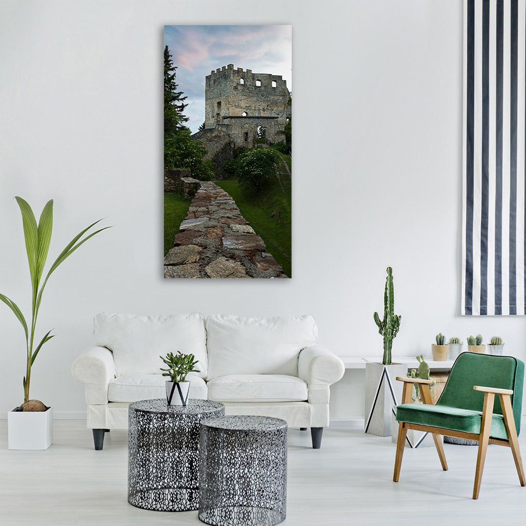 ruin hohenwang langenwang clouds Vertical Canvas Wall Art