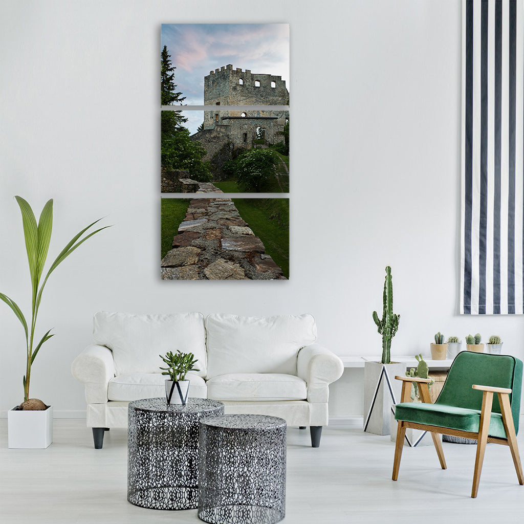 ruin hohenwang langenwang clouds Vertical Canvas Wall Art