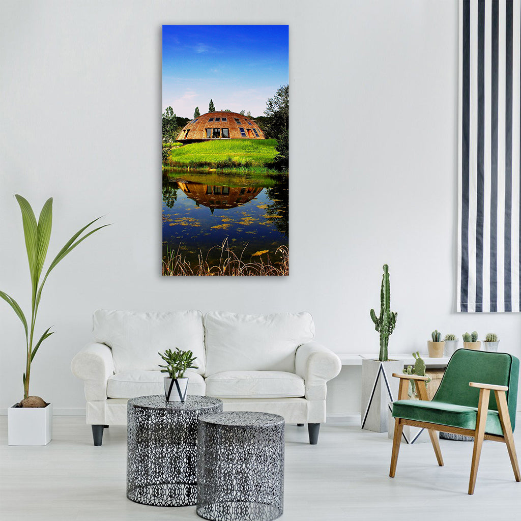 russia landscape scenic pond lake Vertical Canvas Wall Art