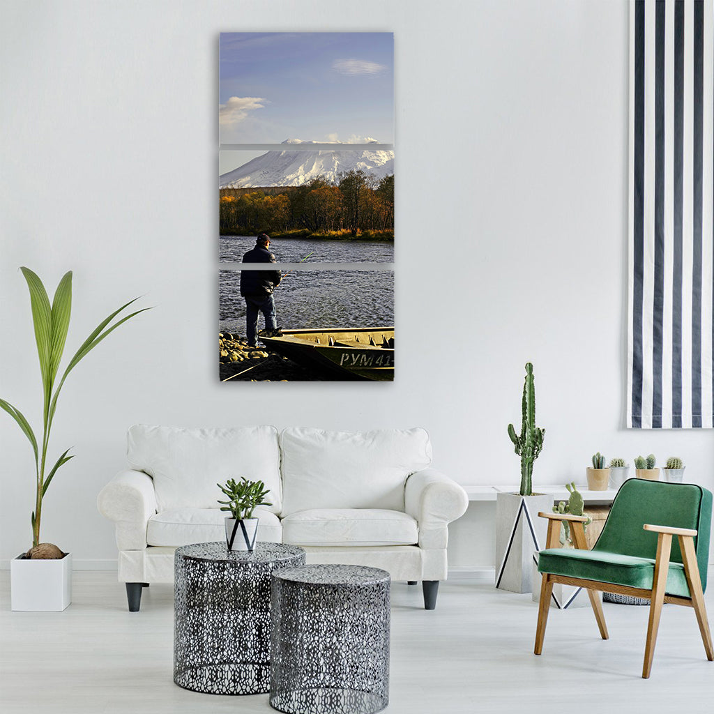 russia snow kamchatka volcano Vertical Canvas Wall Art