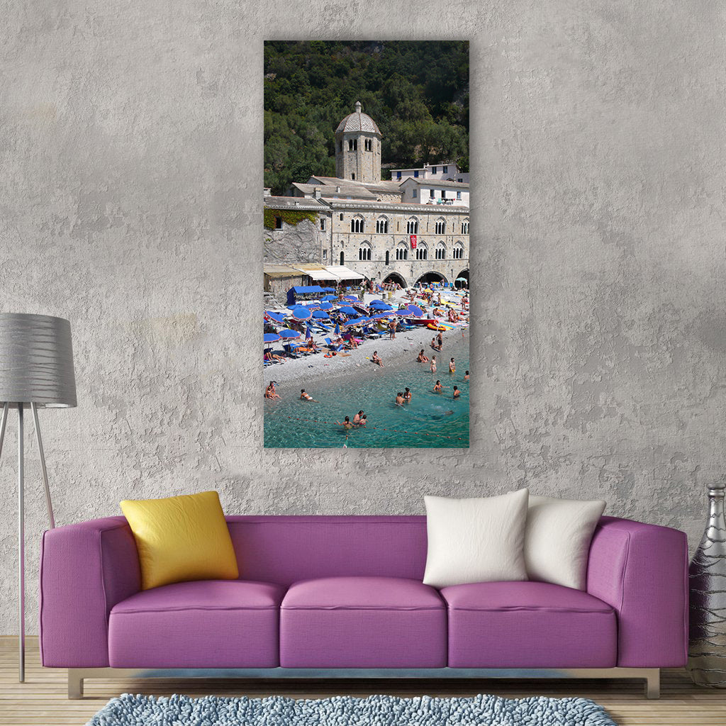 San fruttuoso di camogli beach Vertical Canvas Wall Art