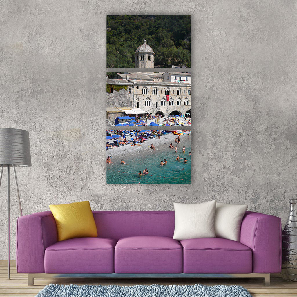 San fruttuoso di camogli beach Vertical Canvas Wall Art