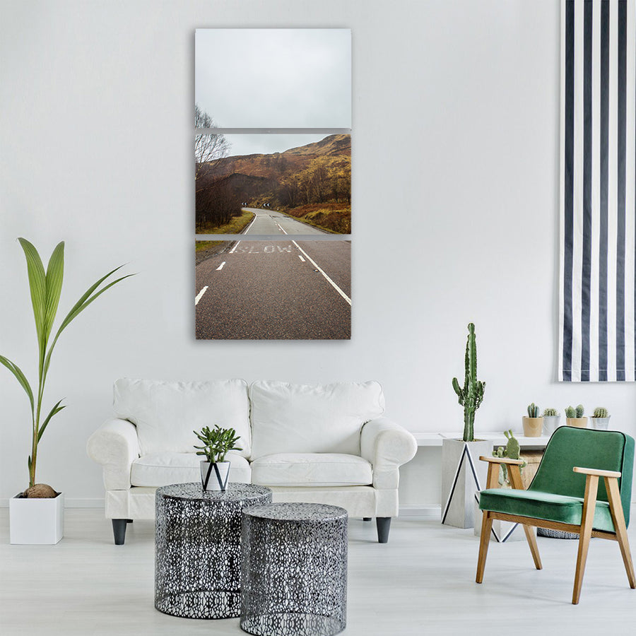 scotland water lake trees nature Vertical Canvas Wall Art