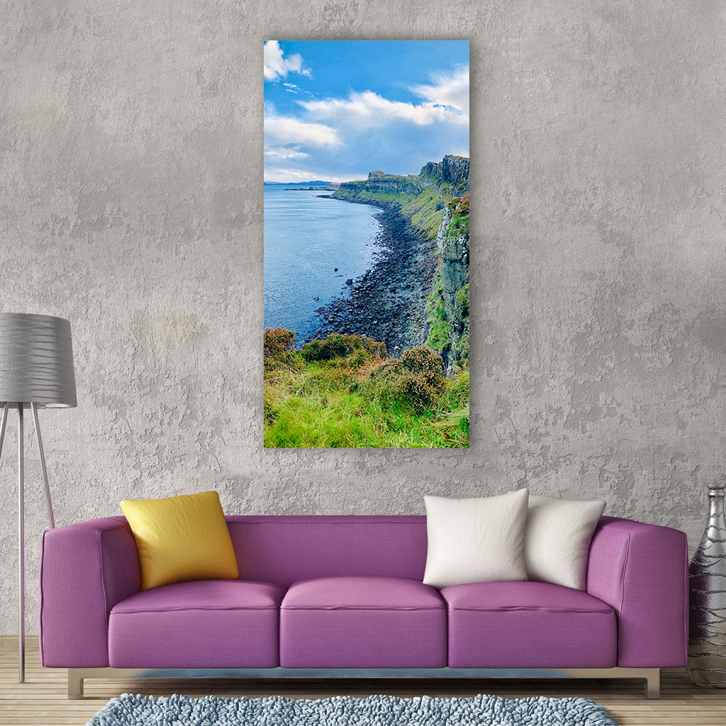 Scotland coast water landscape Vertical Canvas Wall Art