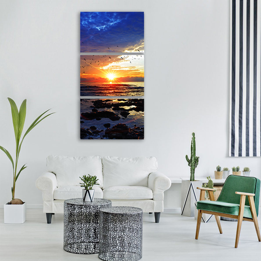 sea water beach ocean wave travel Vertical Canvas Wall Art