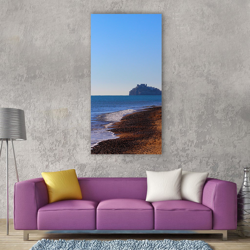 Sea beach horizon blue spain Vertical Canvas Wall Art