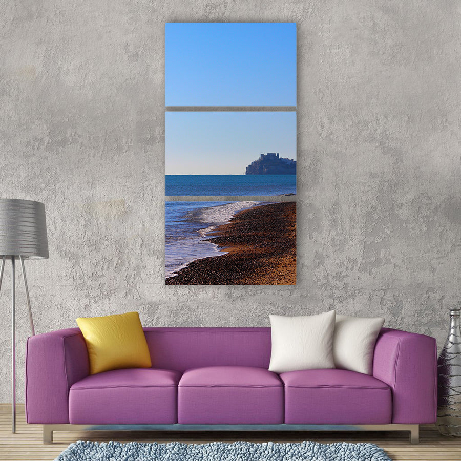 Sea beach horizon blue spain Vertical Canvas Wall Art