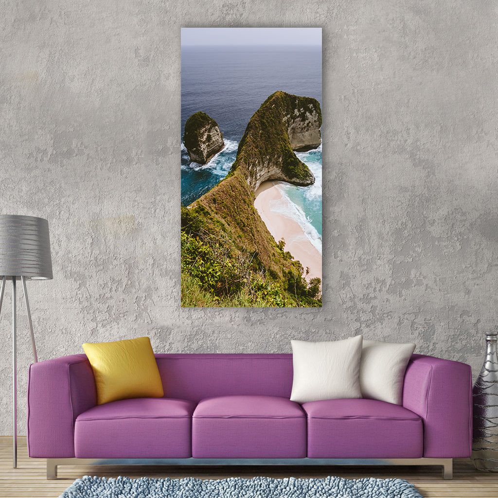 Sea ocean blue water waves nature Vertical Canvas Wall Art