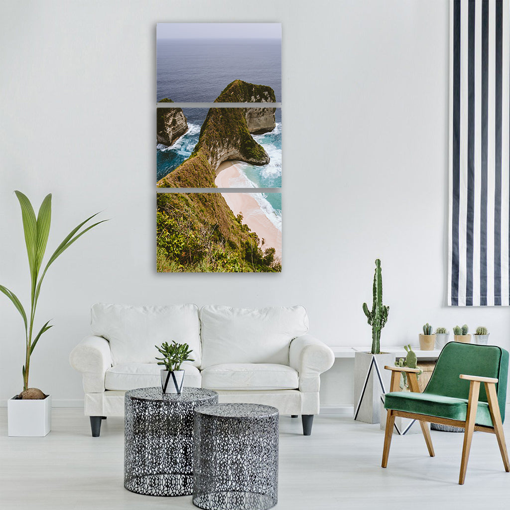 sea ocean blue water waves nature Vertical Canvas Wall Art