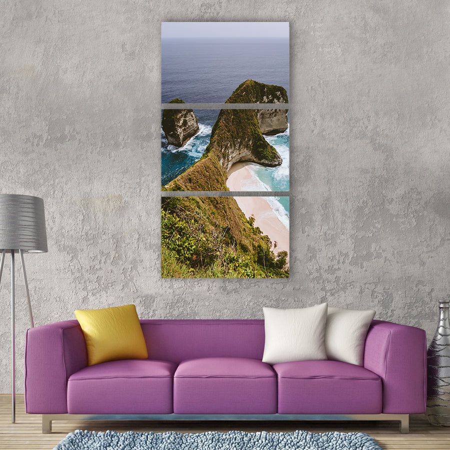 Sea ocean blue water waves nature Vertical Canvas Wall Art
