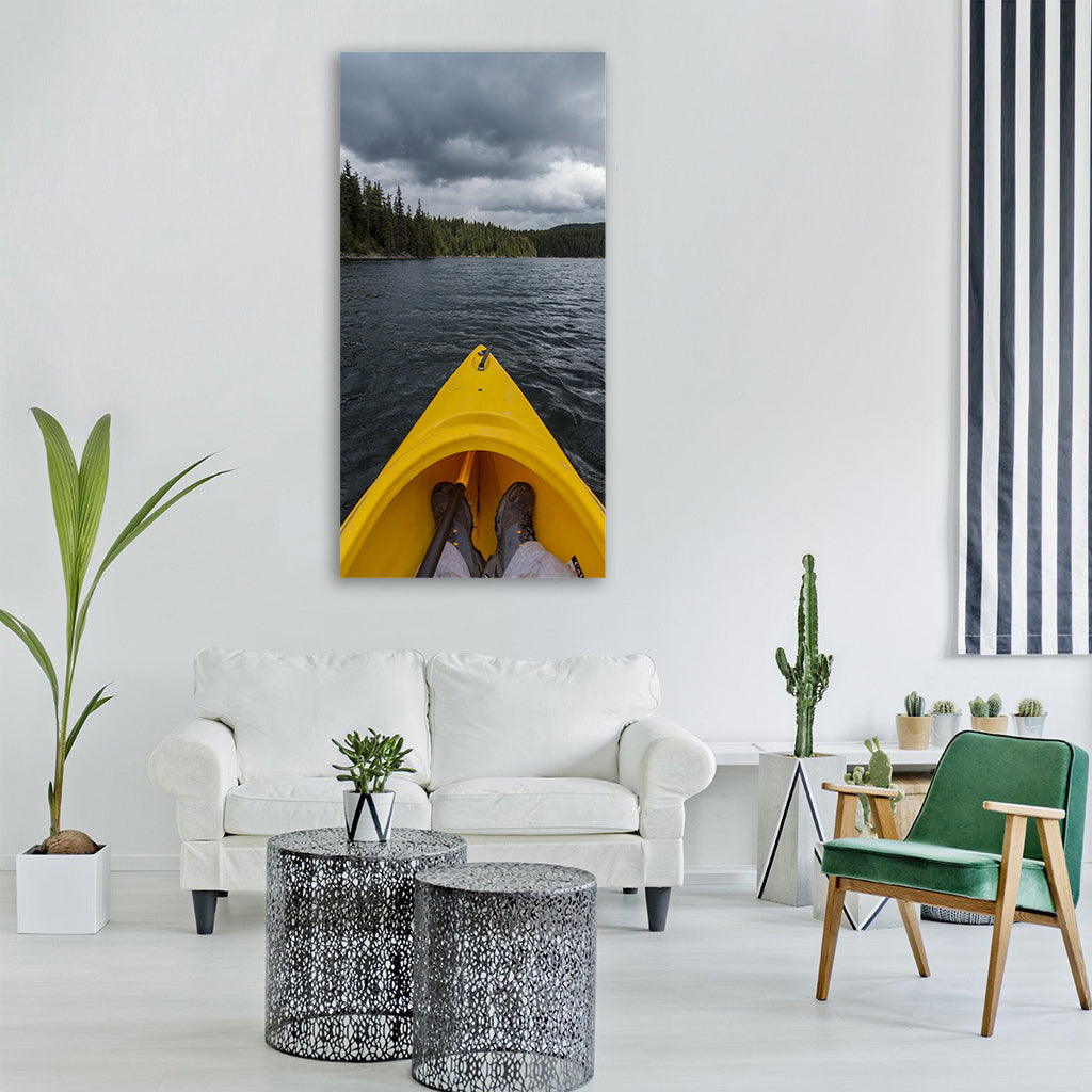 sea ocean water wave nature trees Vertical Canvas Wall Art