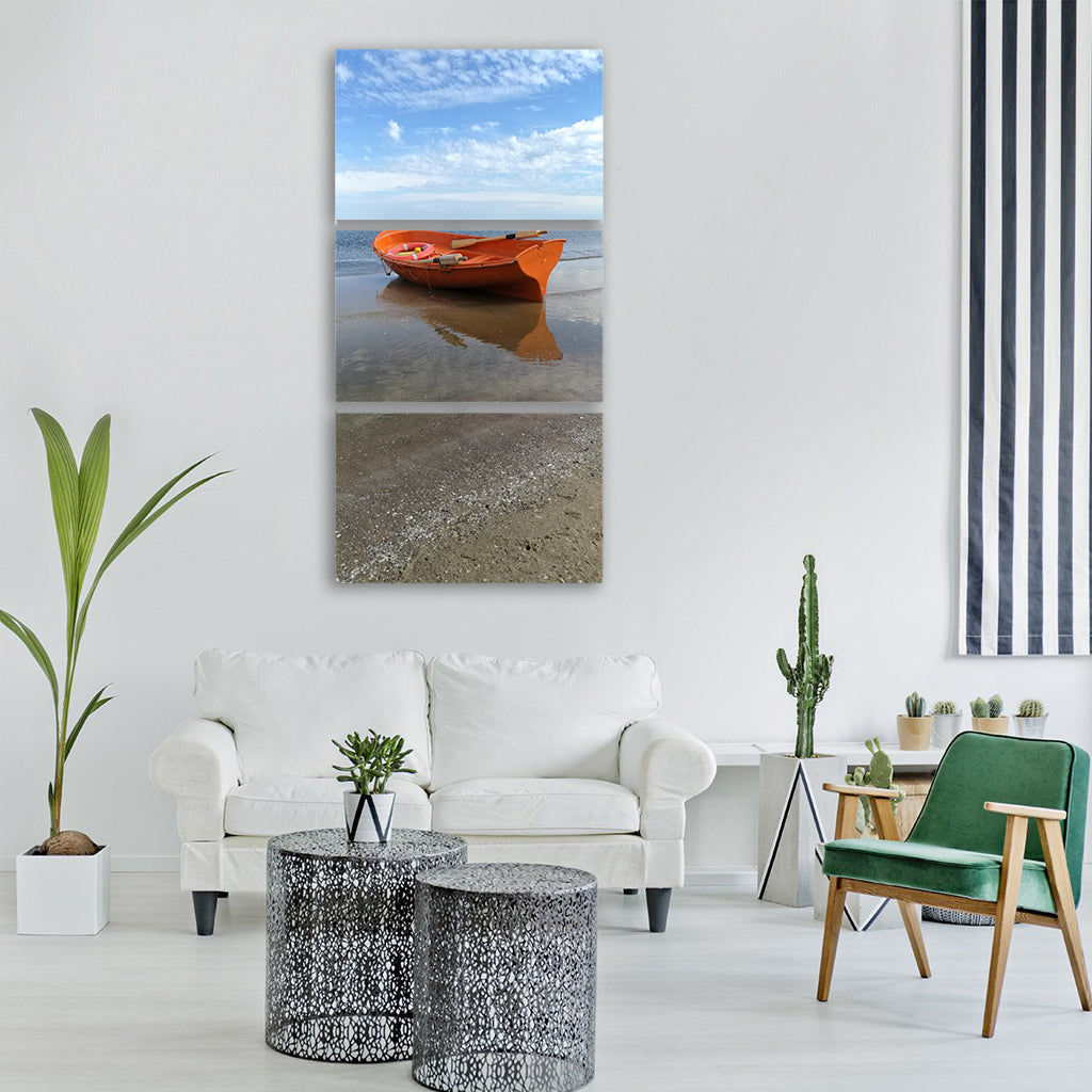 sea ship boat sailboat cruise Vertical Canvas Wall Art