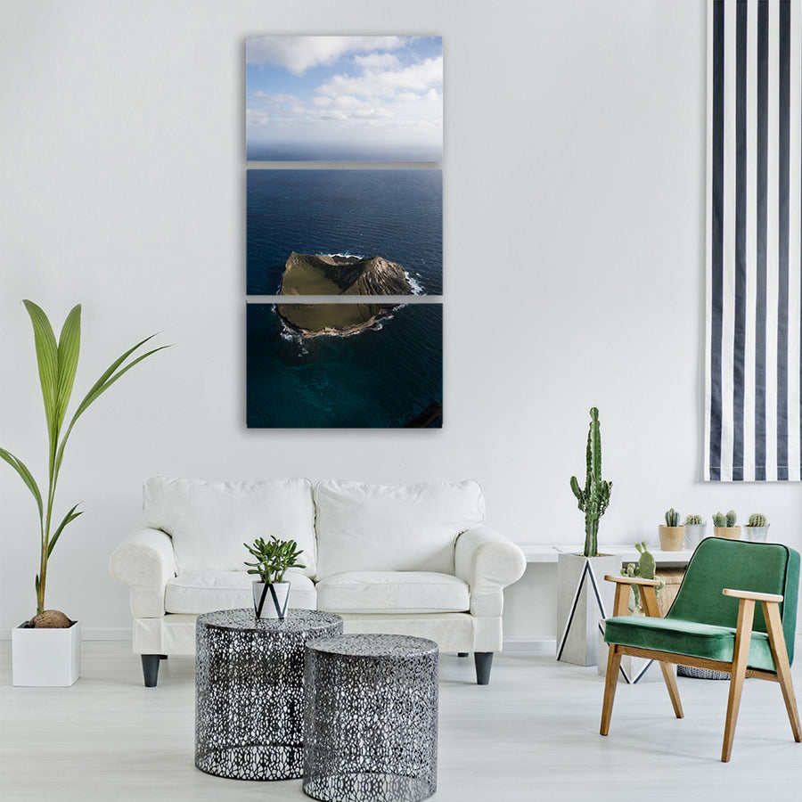 sea ocean water sky blue horizon Vertical Canvas Wall Art