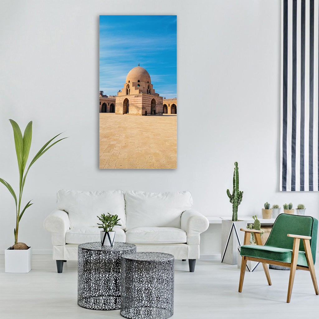 sky blue land blue sky clouds Vertical Canvas Wall Art