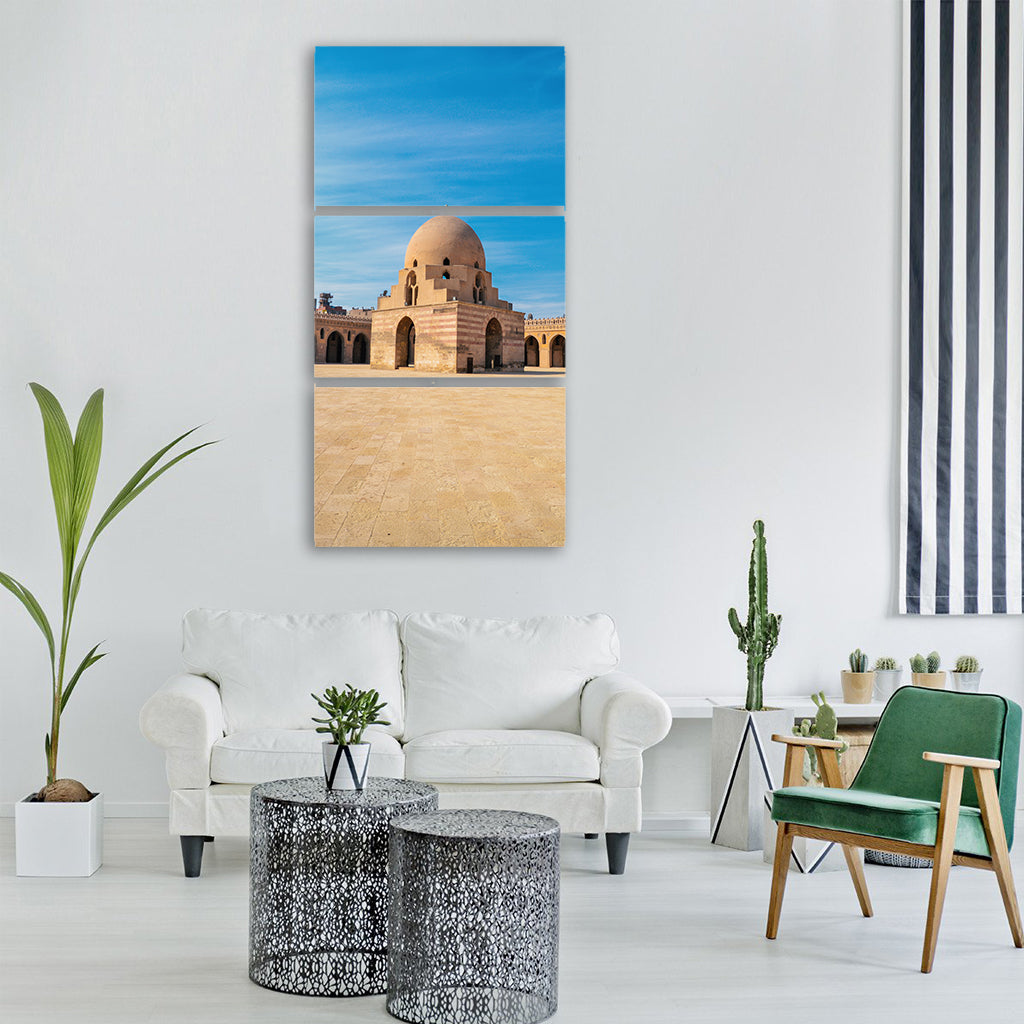 sky blue land blue sky clouds Vertical Canvas Wall Art