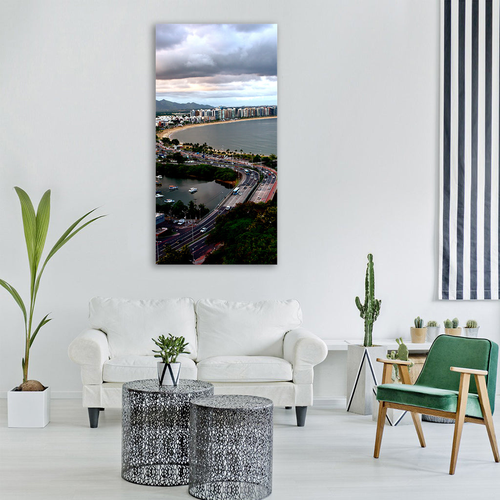 sky landscape romantic clouds Vertical Canvas Wall Art