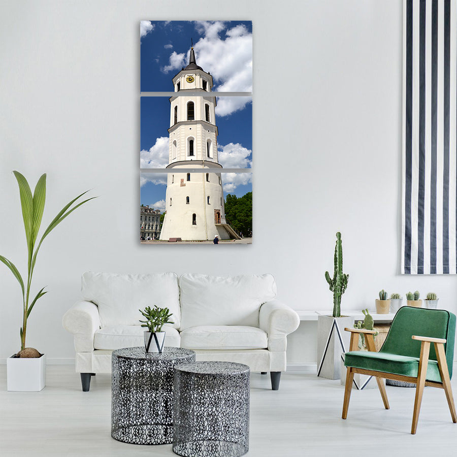 sky clouds tower monument Vertical Canvas Wall Art