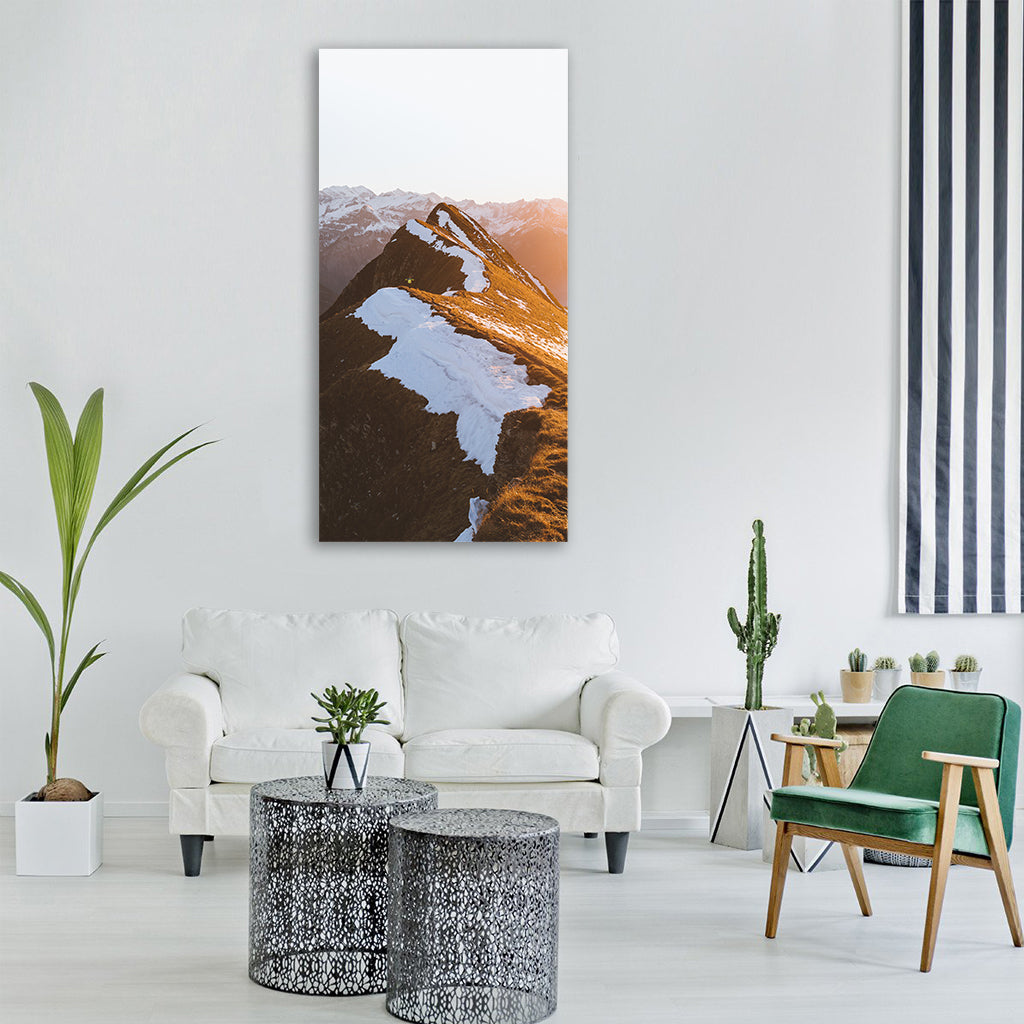 snow winter highland landscape Vertical Canvas Wall Art