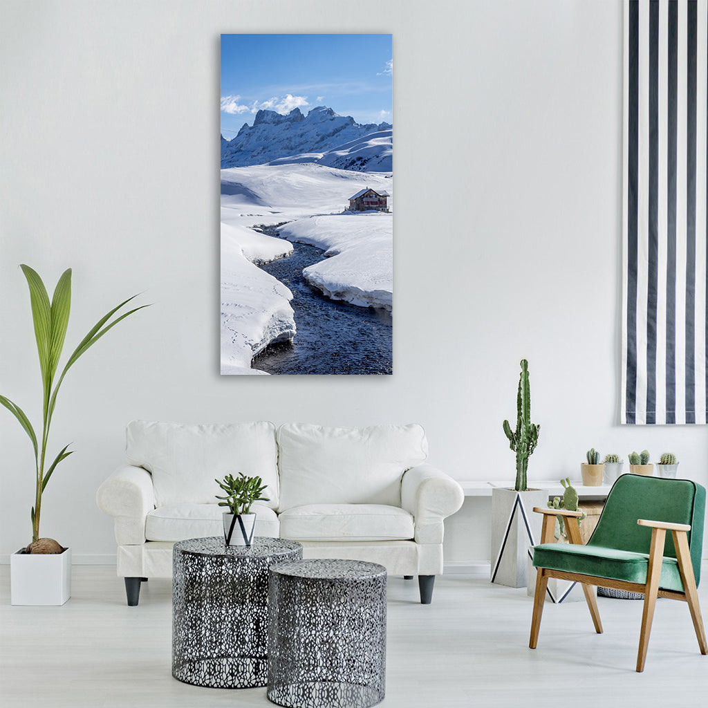 snow ice winter mountain cold Vertical Canvas Wall Art