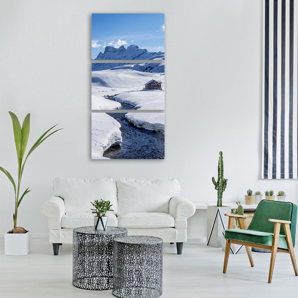 snow ice winter mountain cold Vertical Canvas Wall Art