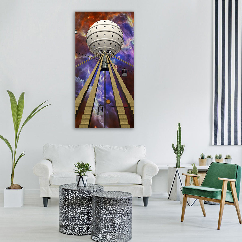 Space fantasy science technology Vertical Canvas Wall Art