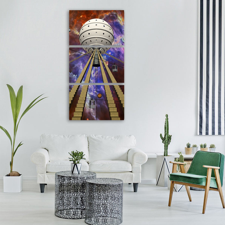 Space fantasy science technology Vertical Canvas Wall Art