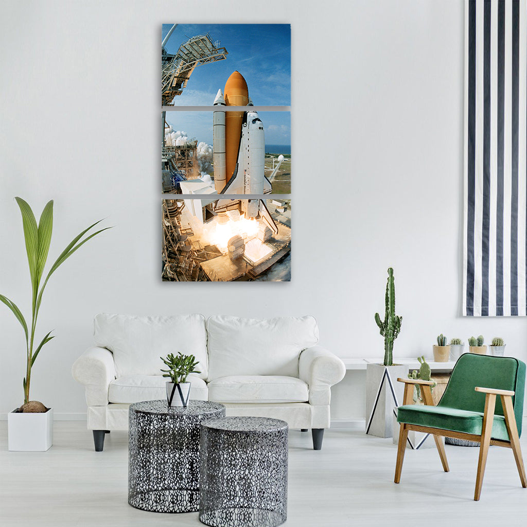 space shuttle launch endeavour Vertical Canvas Wall Art