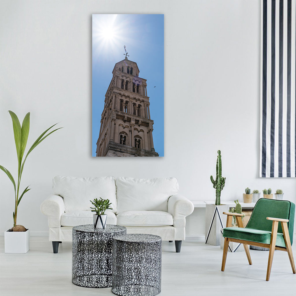 split croatia architecture tower Vertical Canvas Wall Art