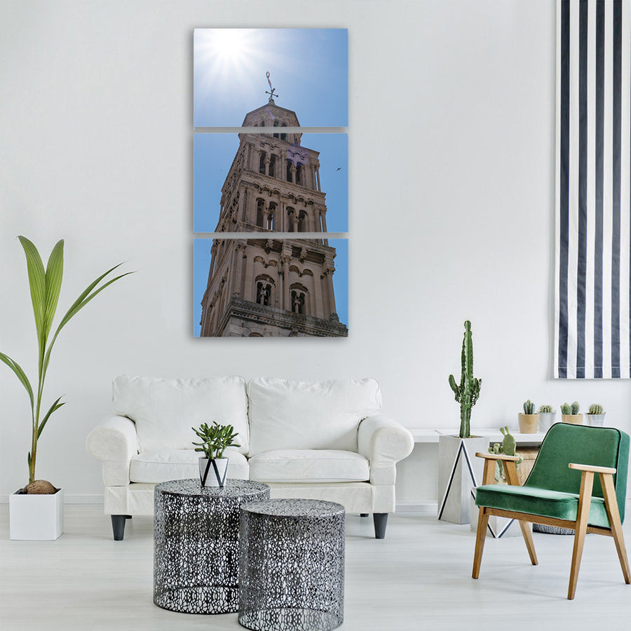 split croatia architecture tower Vertical Canvas Wall Art