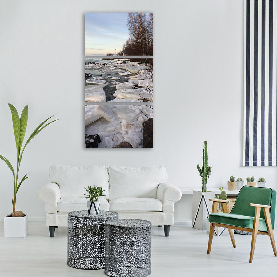 spring ice movement Vertical Canvas Wall Art