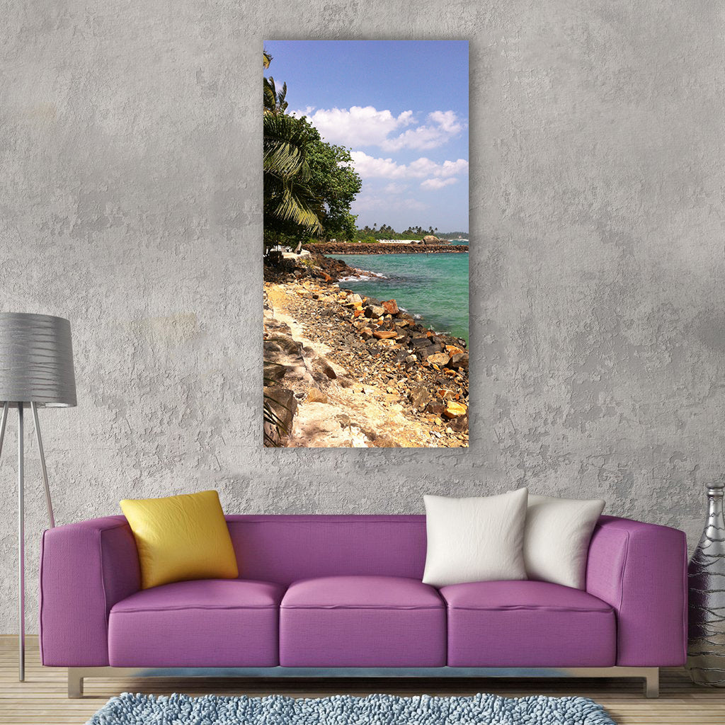 Sri lanka sea beach summer Vertical Canvas Wall Art
