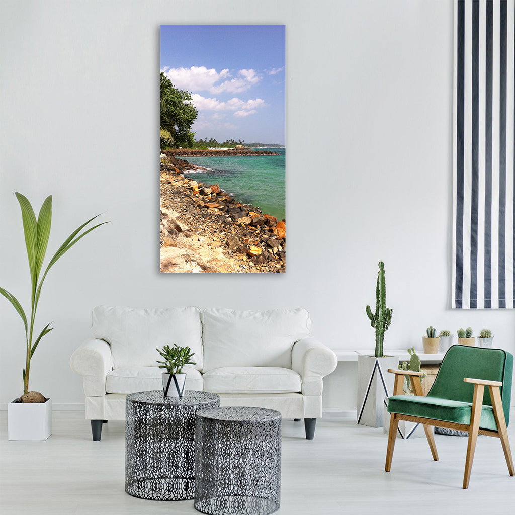 sri lanka sea beach summer Vertical Canvas Wall Art