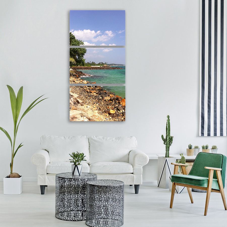sri lanka sea beach summer Vertical Canvas Wall Art