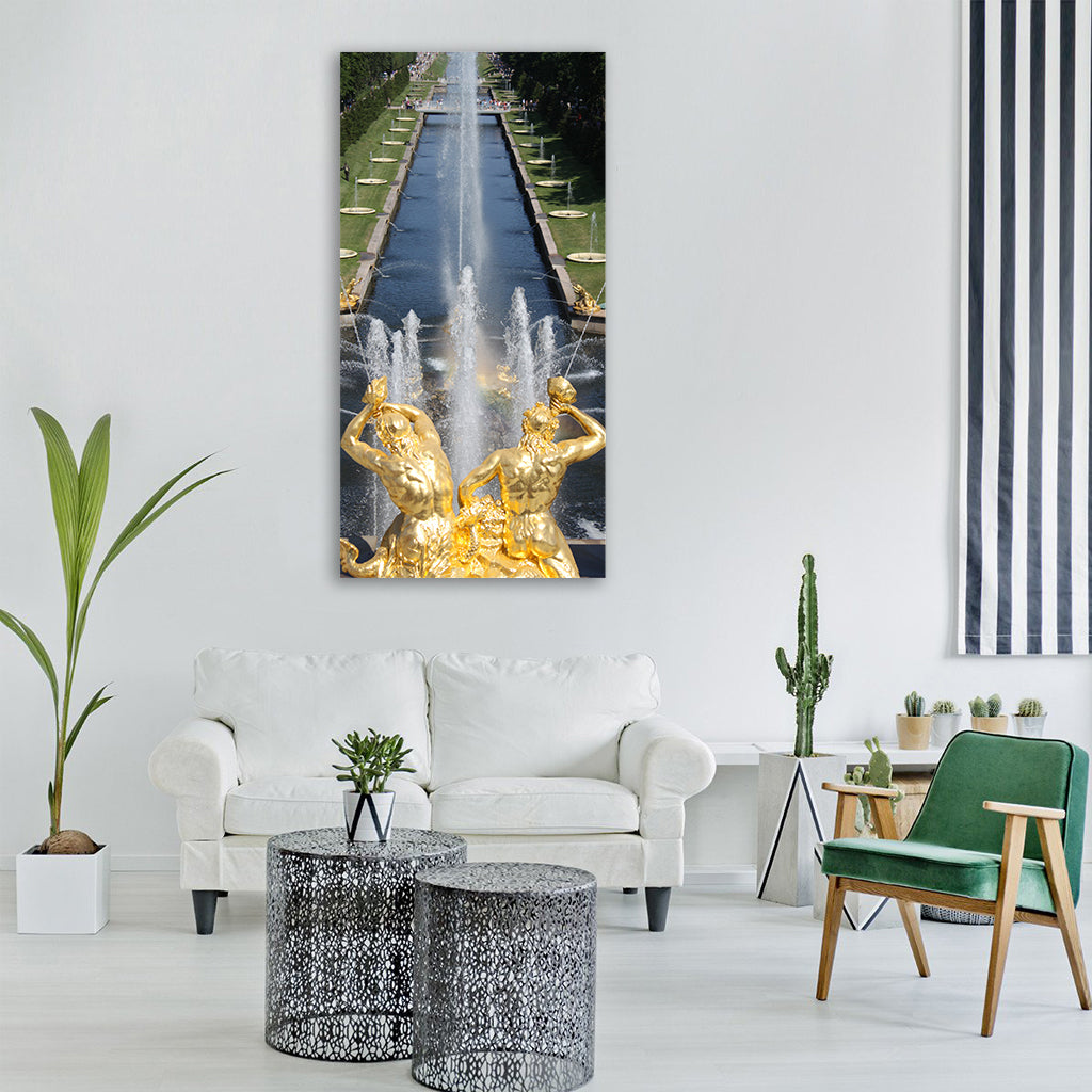 st petersburg russian fountain Vertical Canvas Wall Art