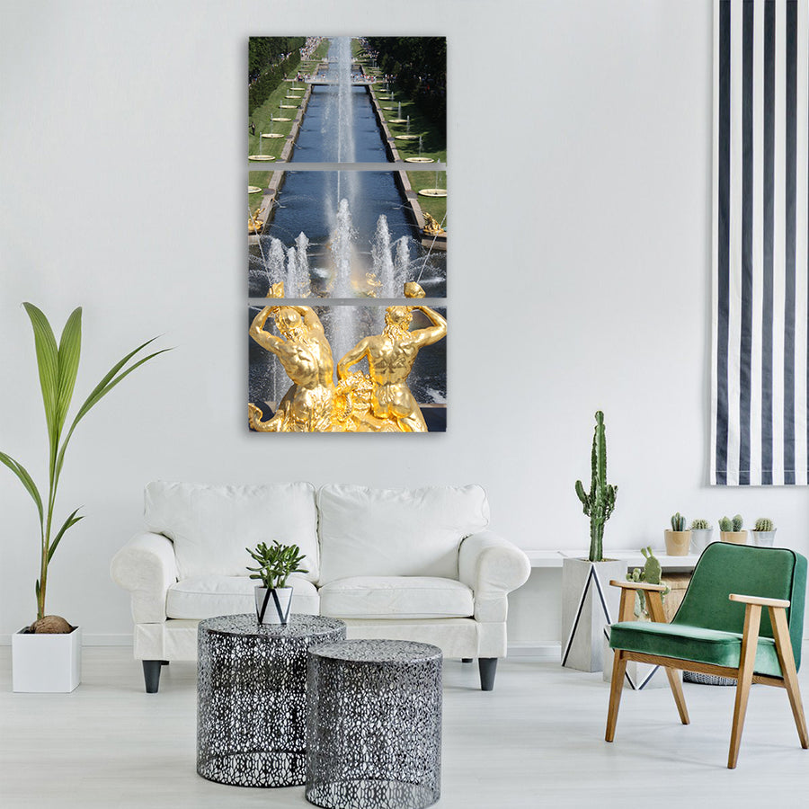 st petersburg russian fountain Vertical Canvas Wall Art