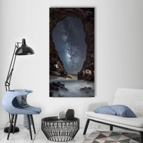 Star sea astronomy cosmos galaxy Vertical Canvas Wall Art