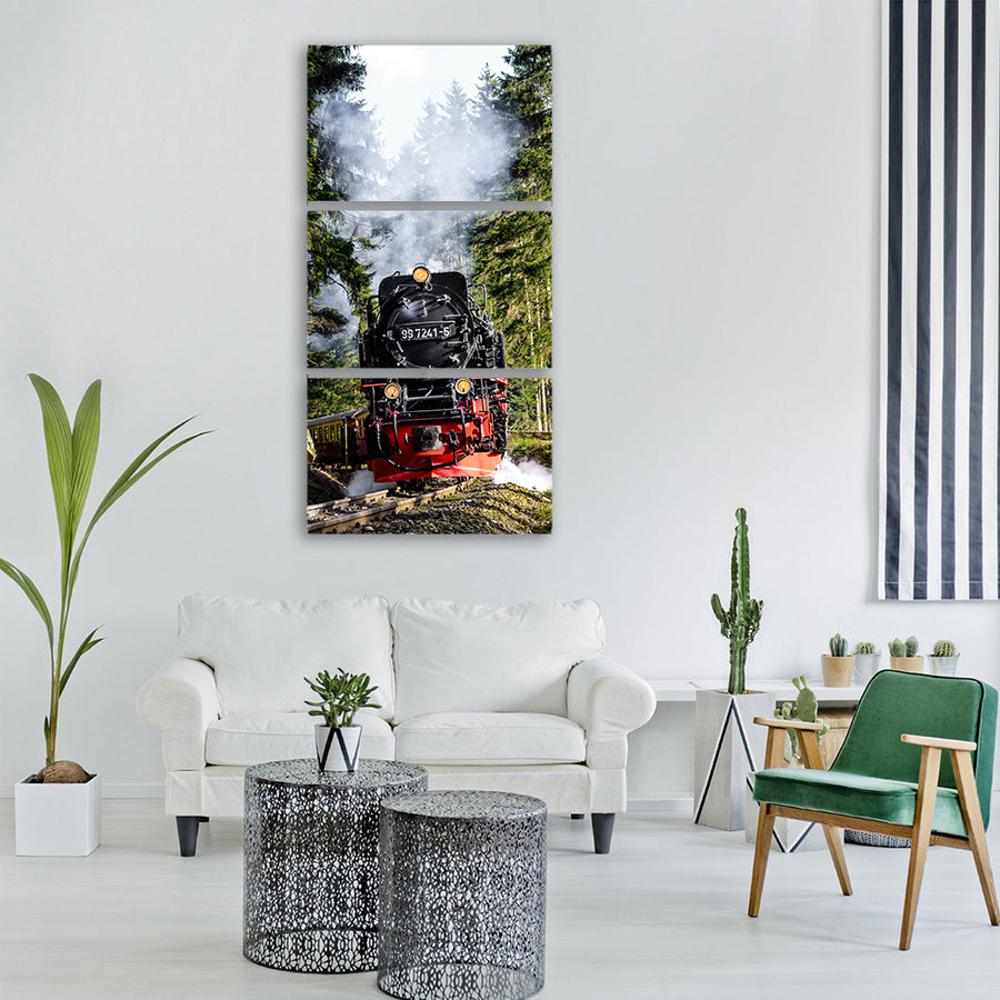 steam locomotive schmalspuhr Vertical Canvas Wall Art