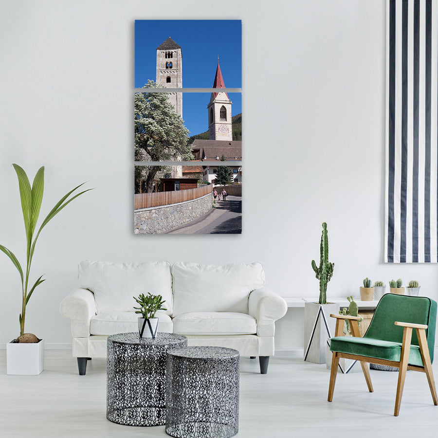 steeple rhaeto romanic gothic Vertical Canvas Wall Art