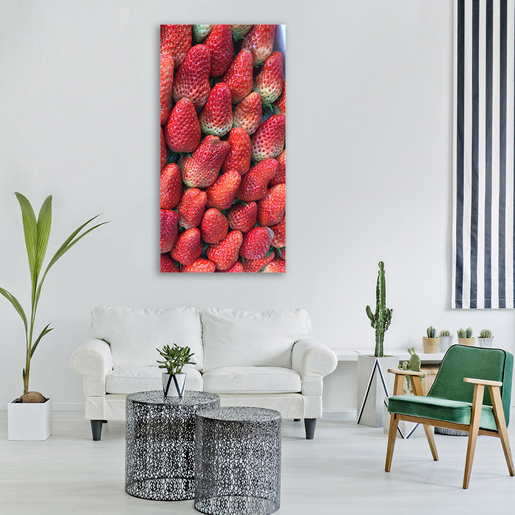 strawberries red fresh healthy Vertical Canvas Wall Art