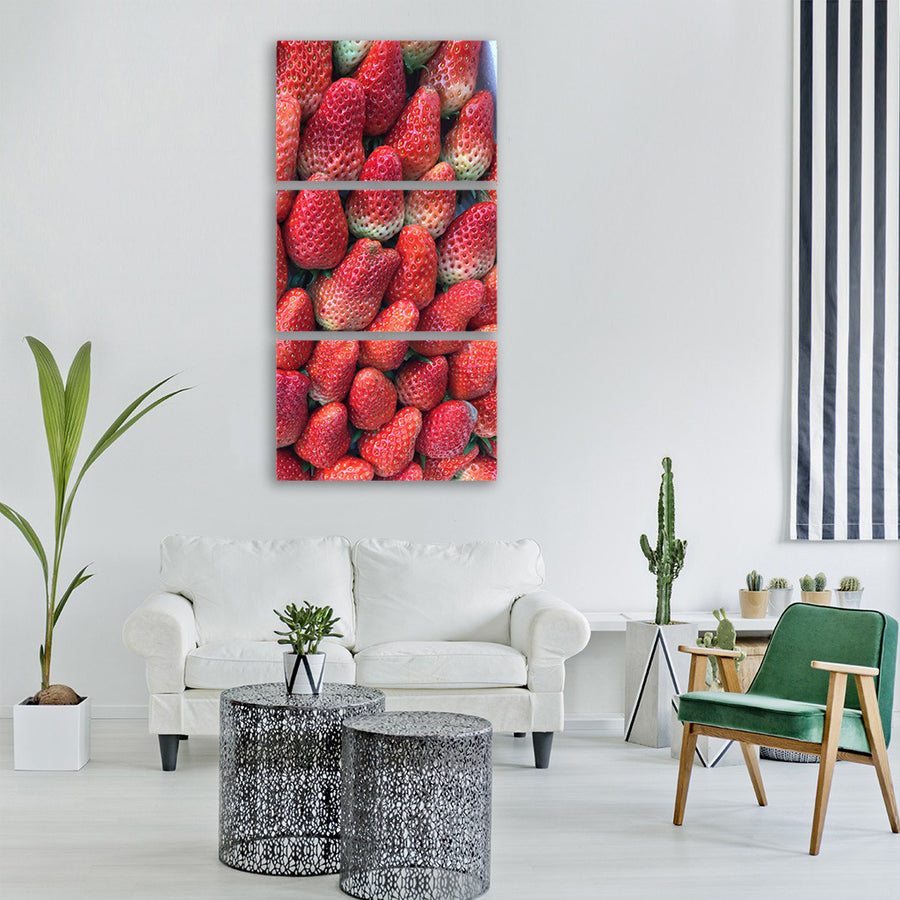 strawberries red fresh healthy Vertical Canvas Wall Art
