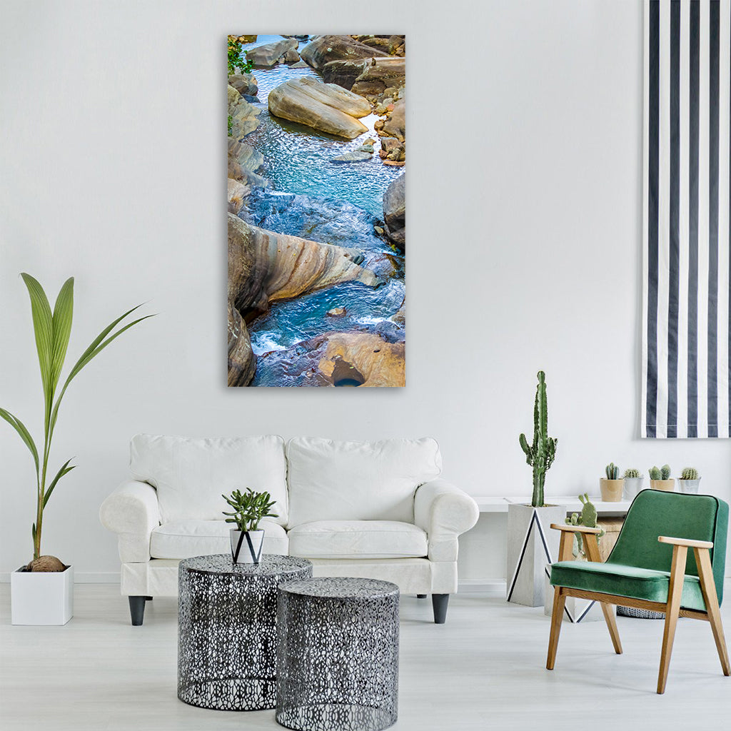 stream water wet nature clean Vertical Canvas Wall Art