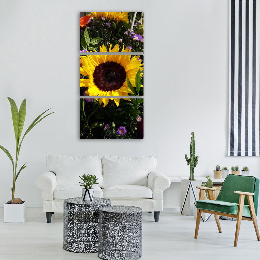 sun flower flower sun nature Vertical Canvas Wall Art