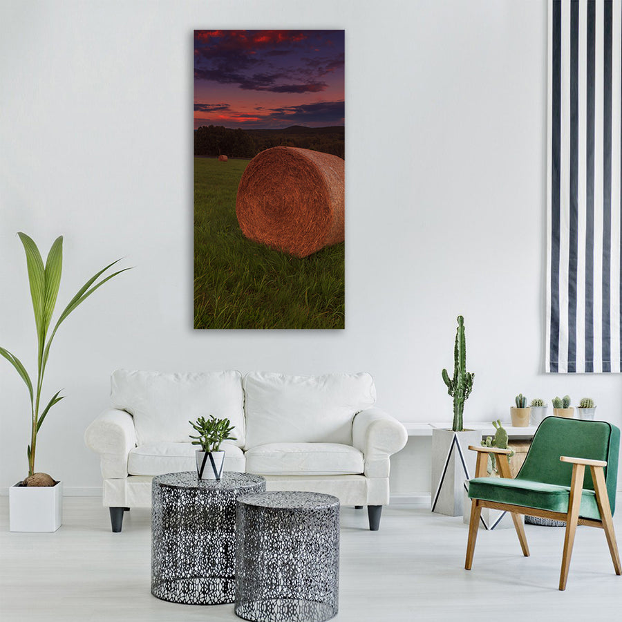sunset forest abendstimmung Vertical Canvas Wall Art