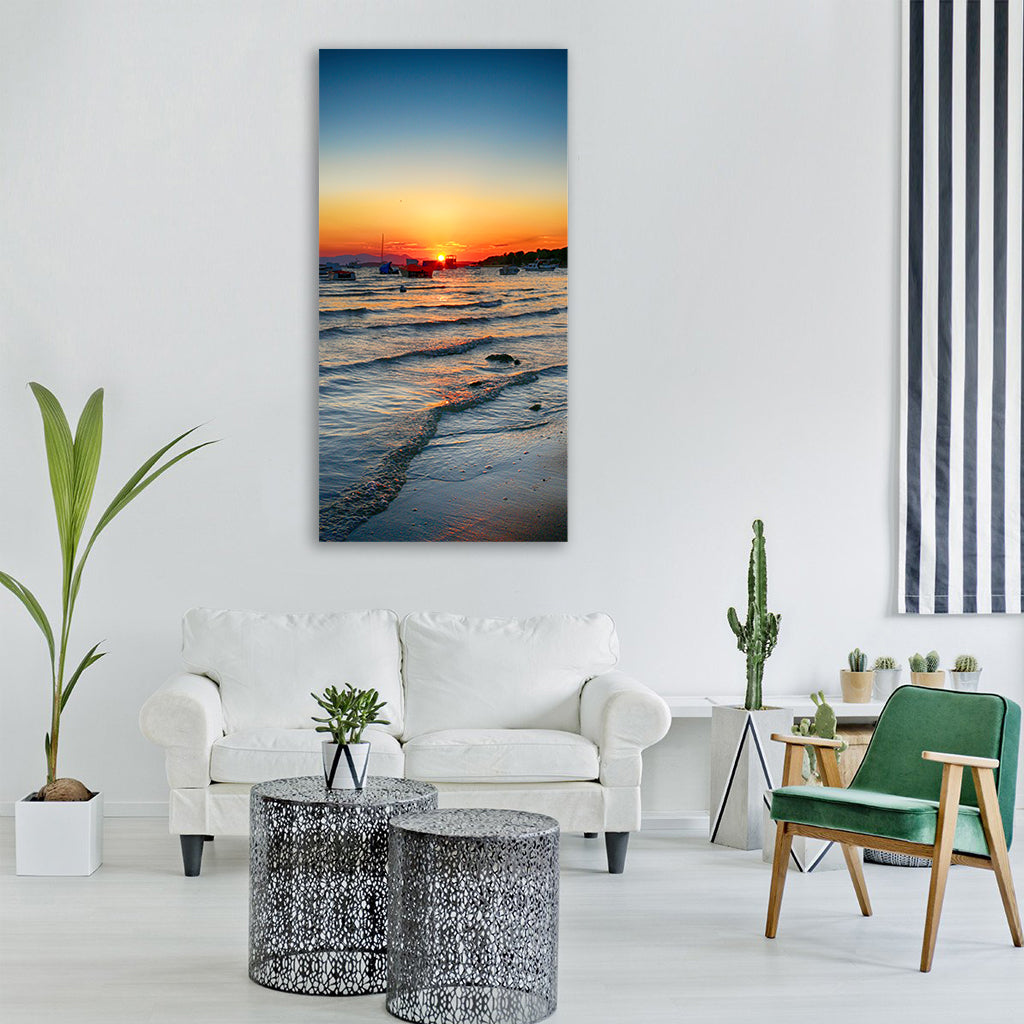 sunset marine sky nature sunrise Vertical Canvas Wall Art